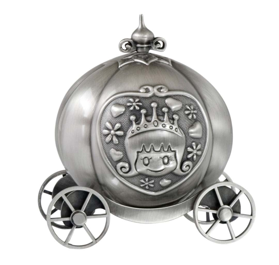 Money Bank Pumpkin Coach Pewter Finish