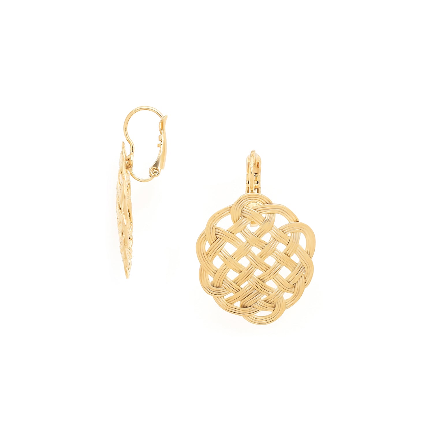 SHINOMOKI small golden french hook earrings - Ori Tao