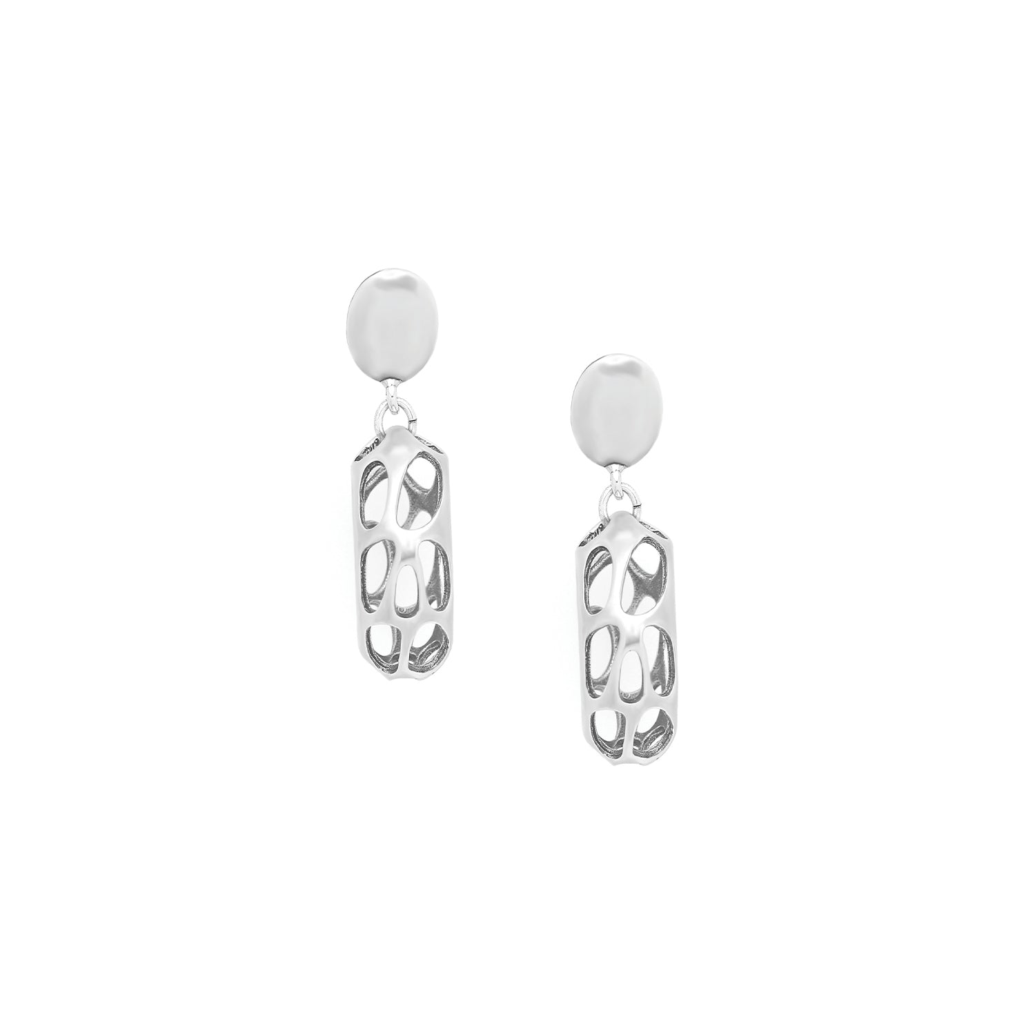 Felidae - 2 elements silvered post earrings - Ori Tao