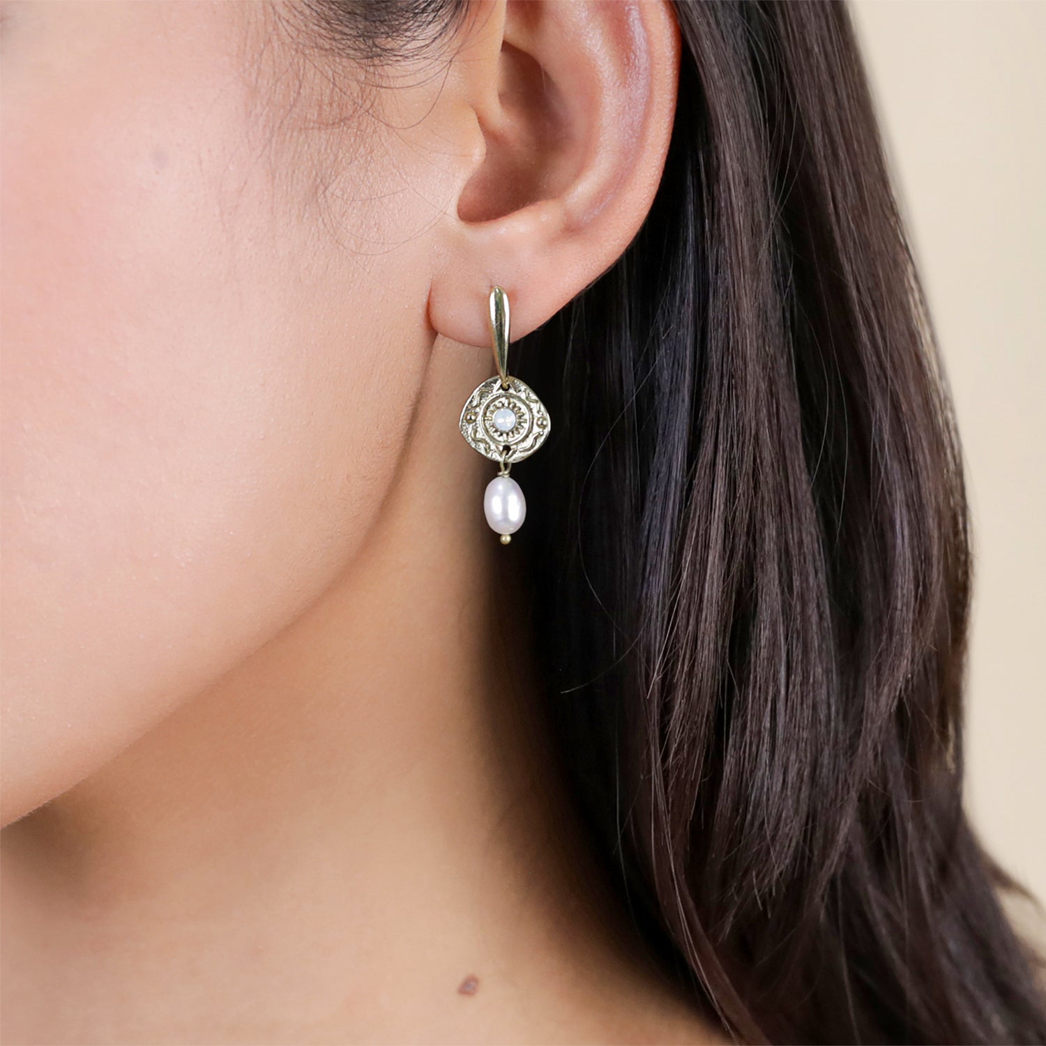 Kimberley Post earrings with FWP dangle - Franck Herval