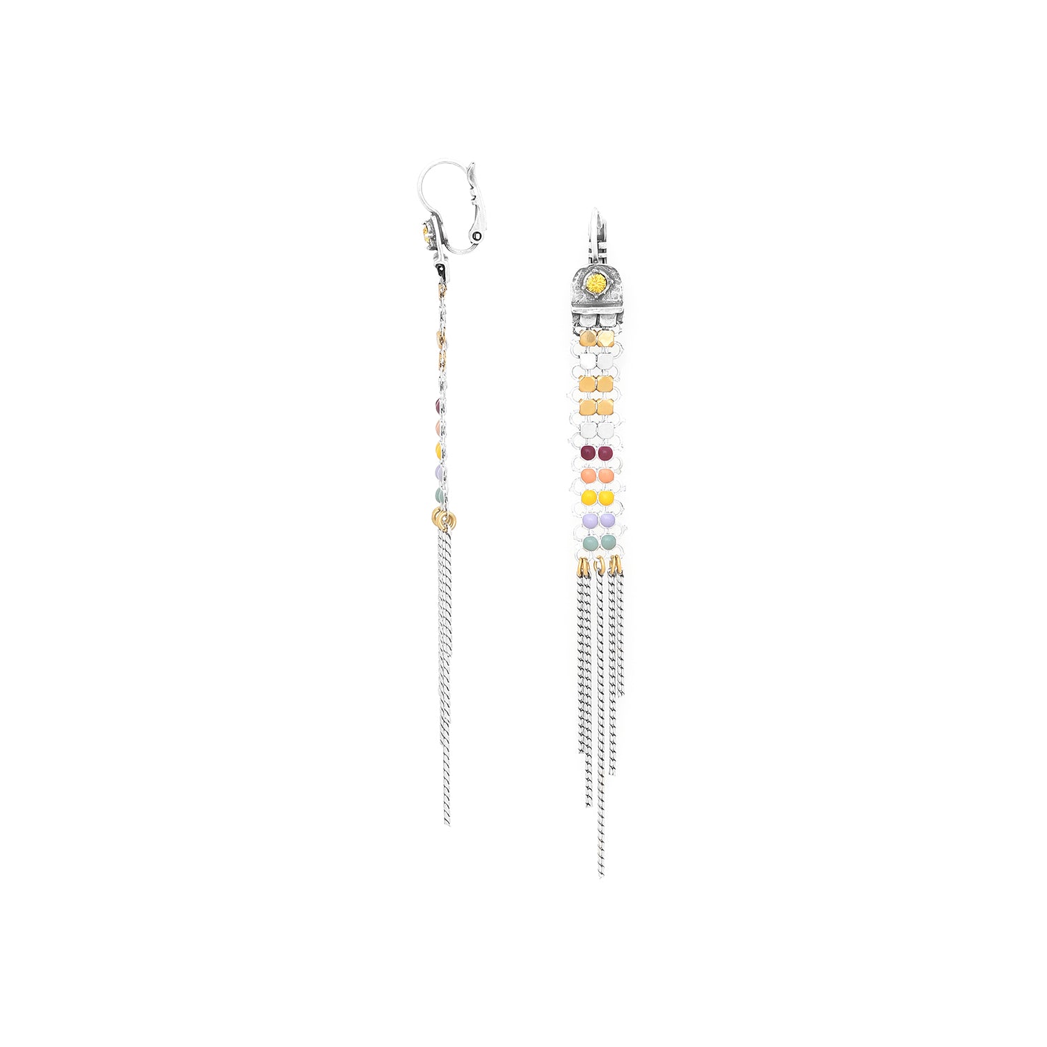 Jenny long french hook earrings - Franck Herval
