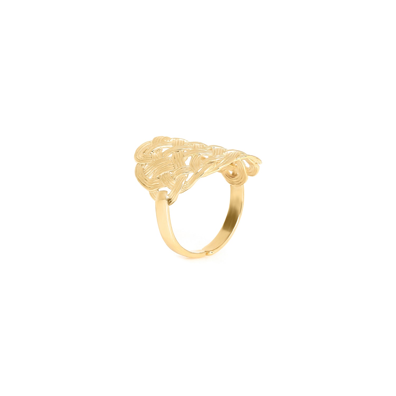 SHINOMOKI Thin Golden Adjustable Ring - Ori Tao
