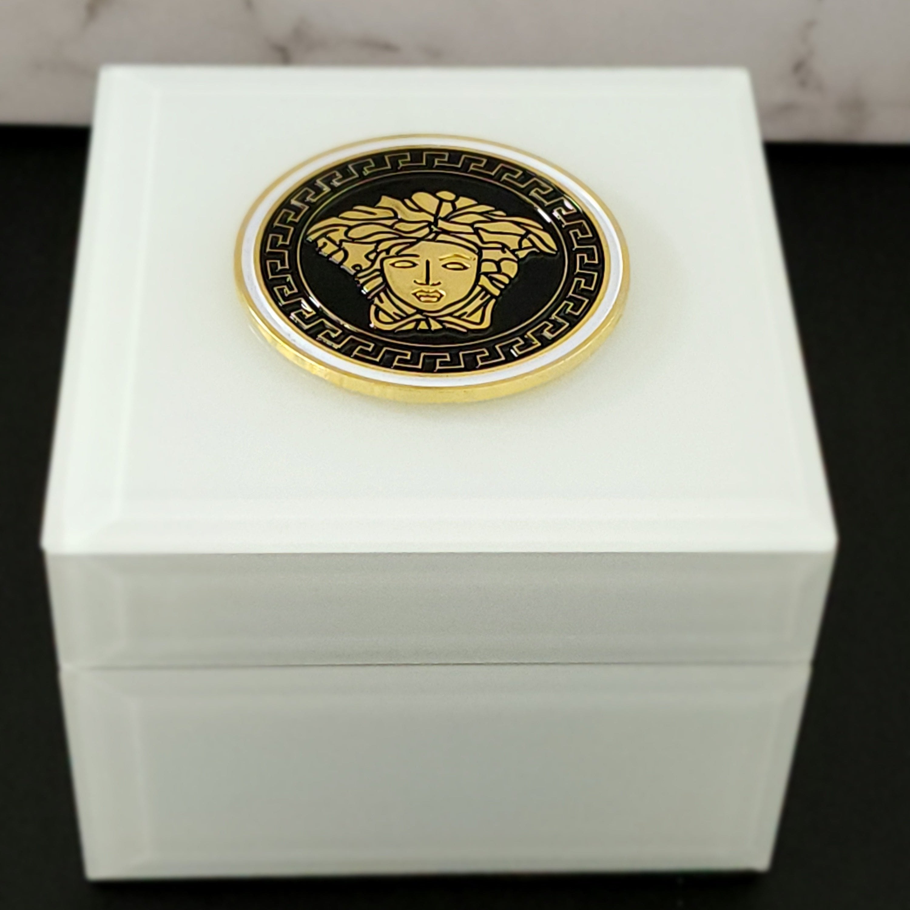 Glass Medusa Jewellery Box - Available in Black & White