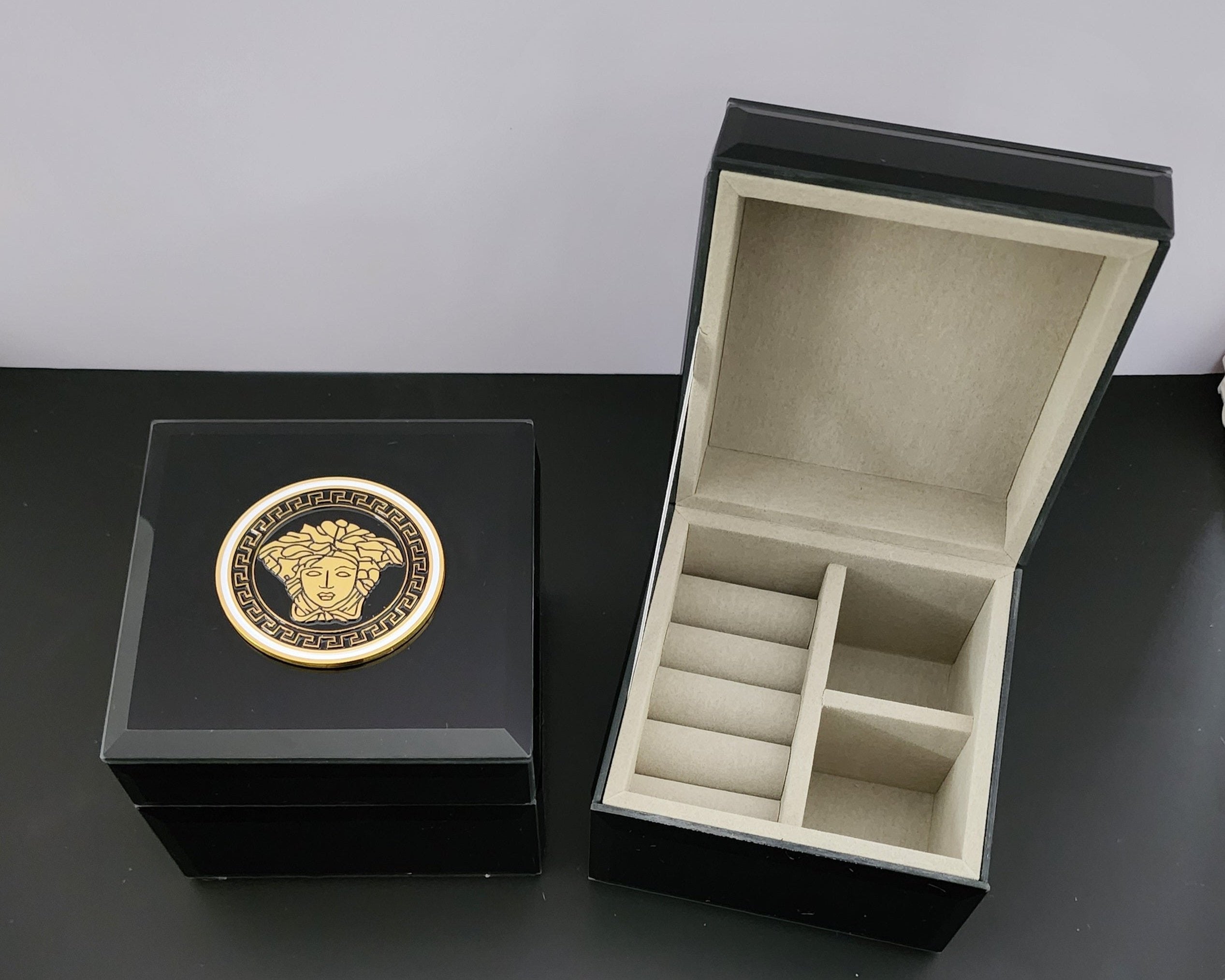 Glass Medusa Jewellery Box - Available in Black & White