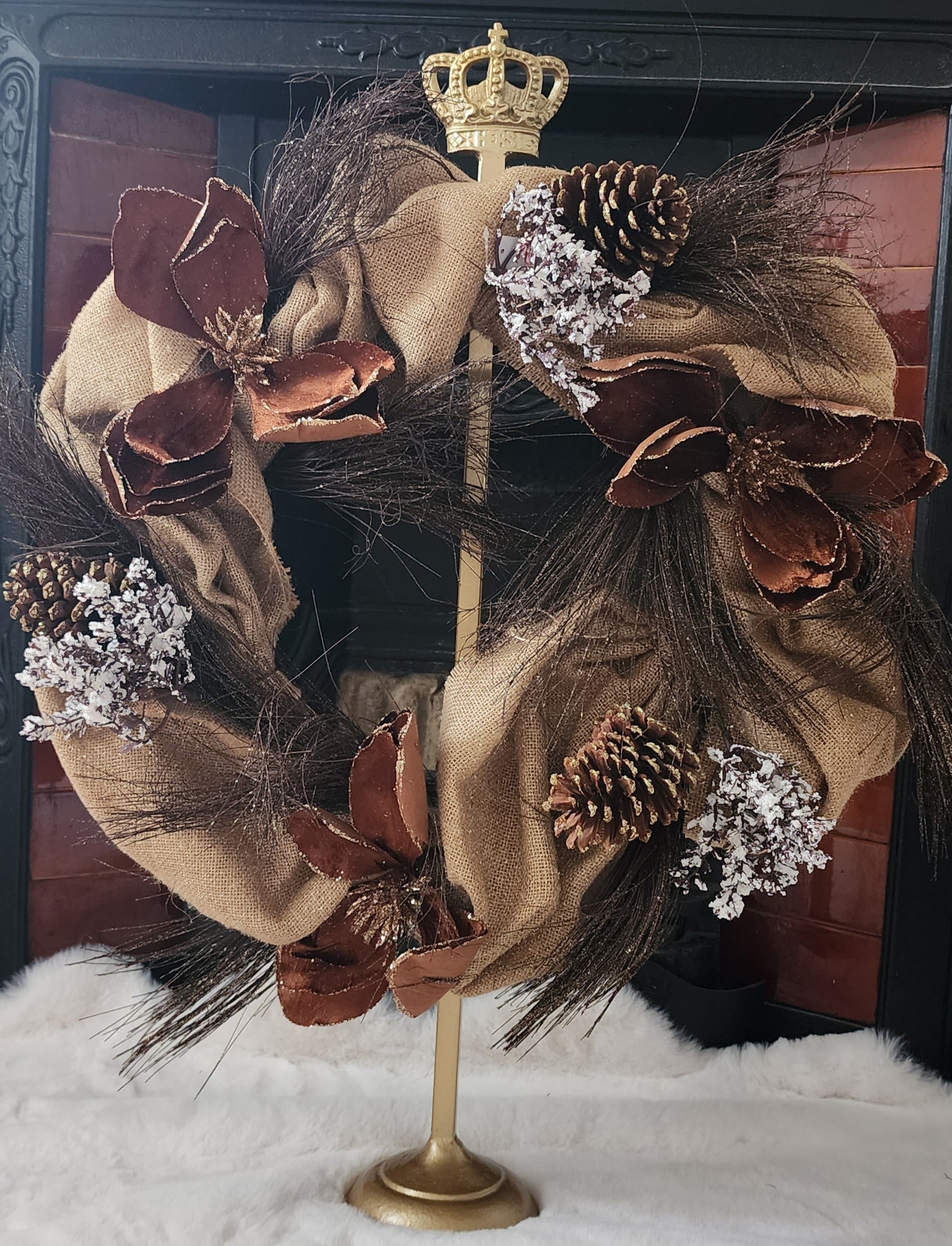 Christmas Burlap-Russet Wreath