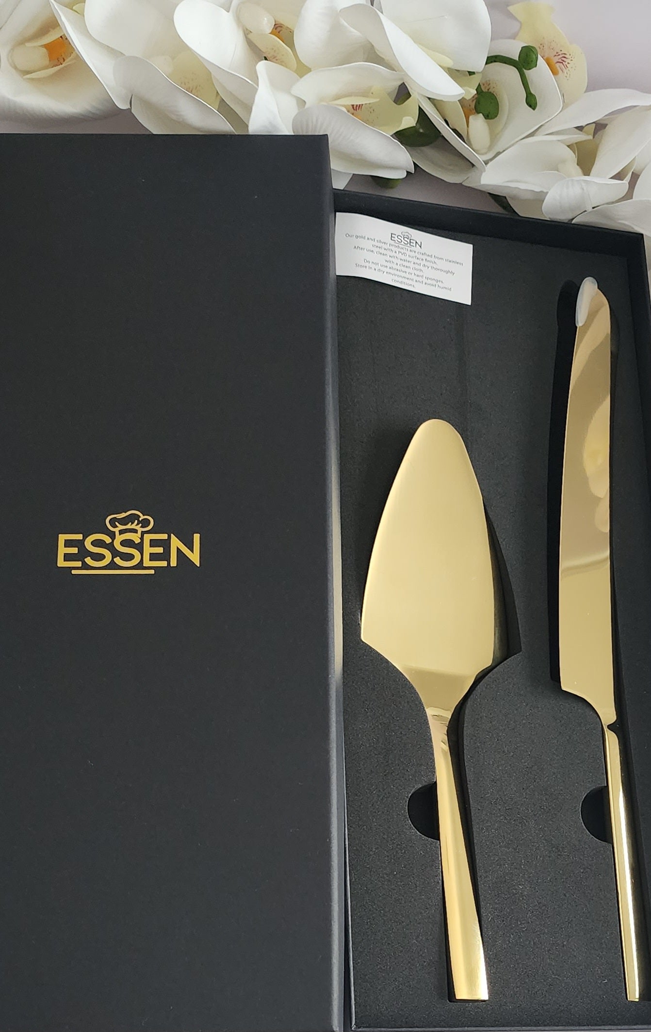Stainless Steel Gold Cake Serving Set