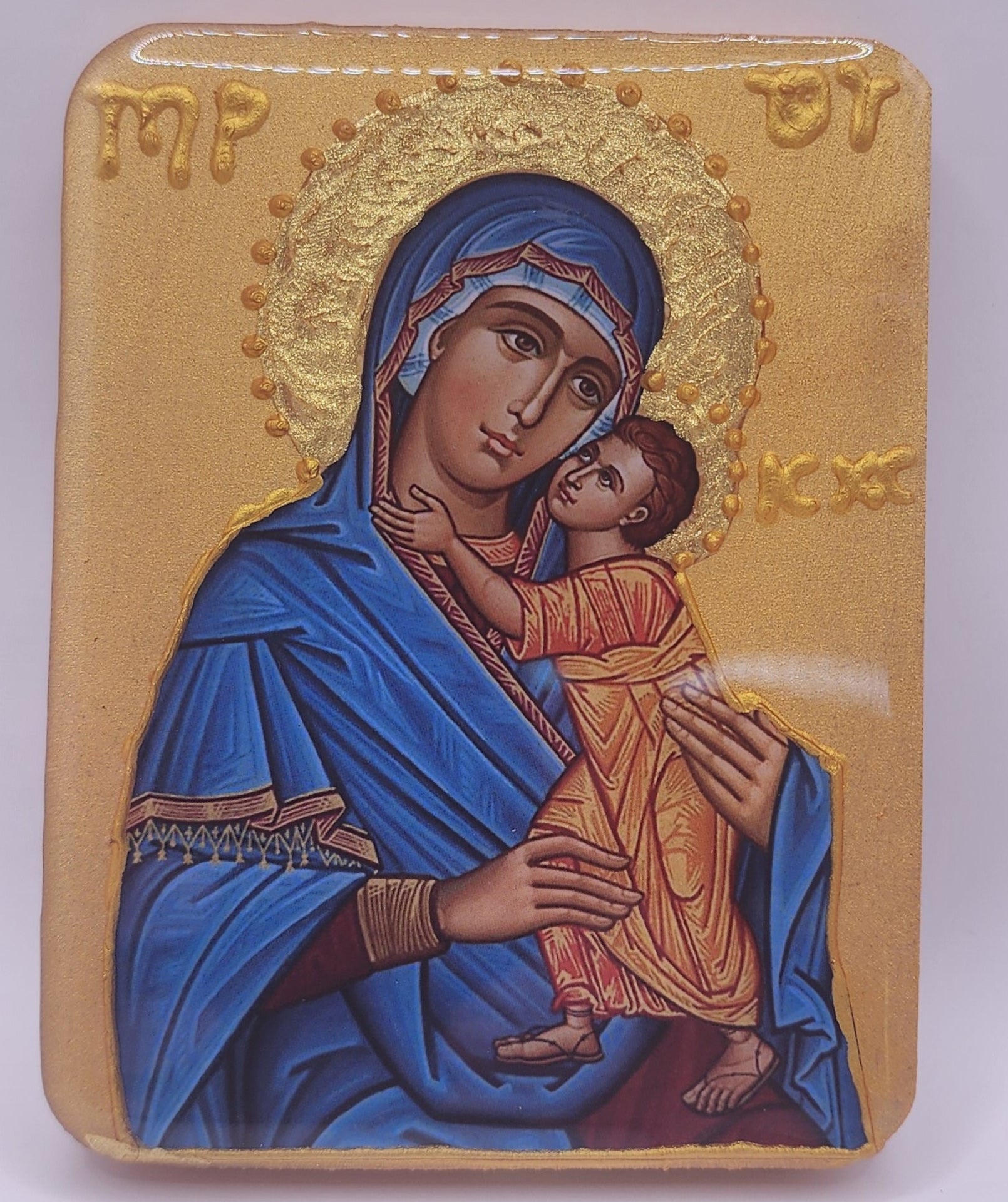 Virgin Mary & Jesus Wooden Icon