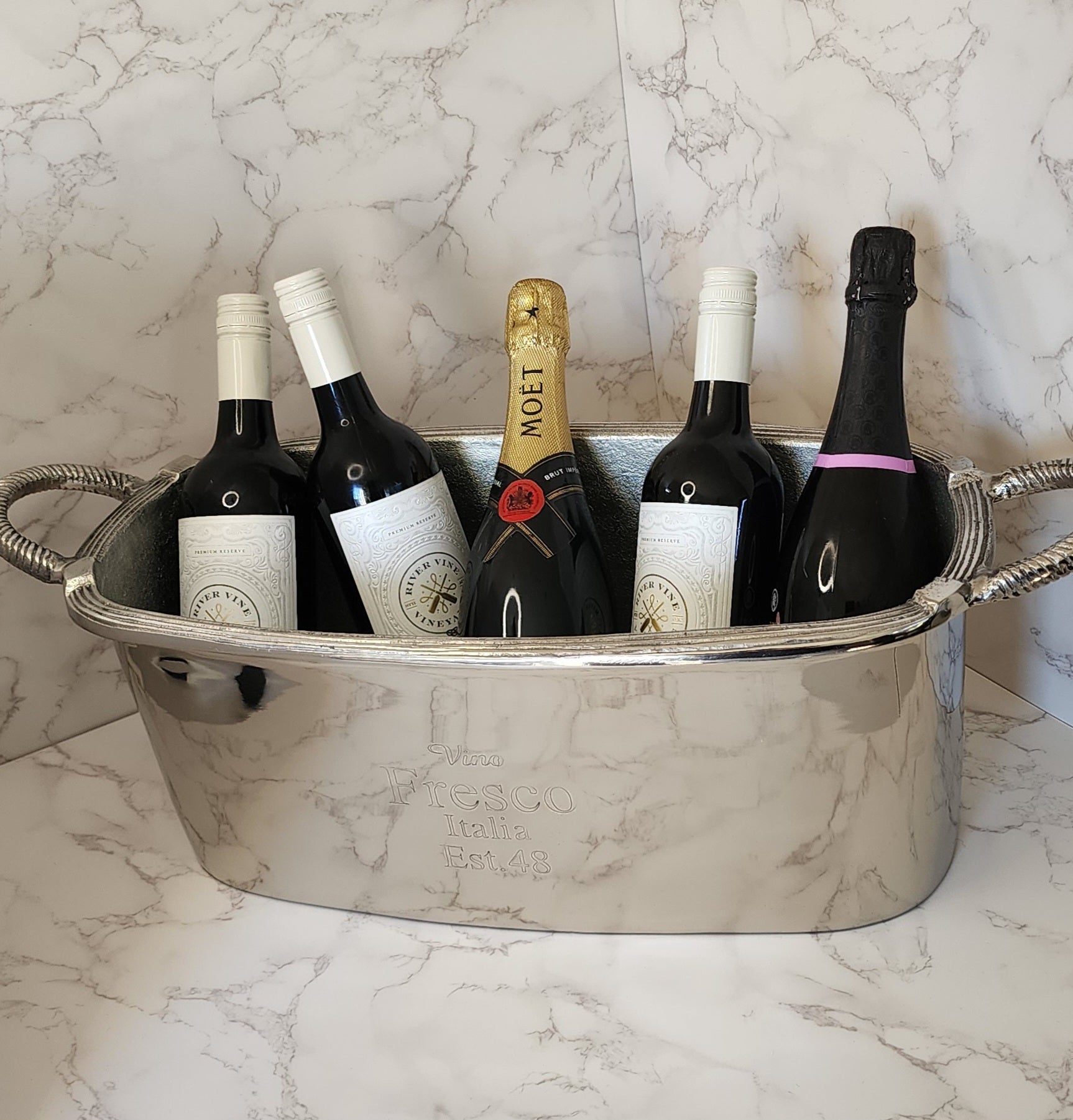 Magestic Oval Bucket - Nickel: Vino Fresco