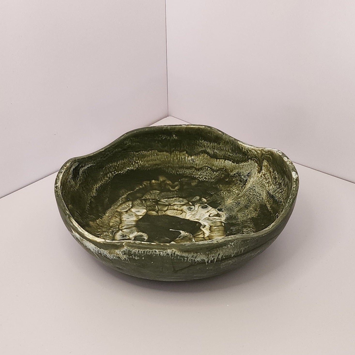 Khaki Marbled Salad Bowl