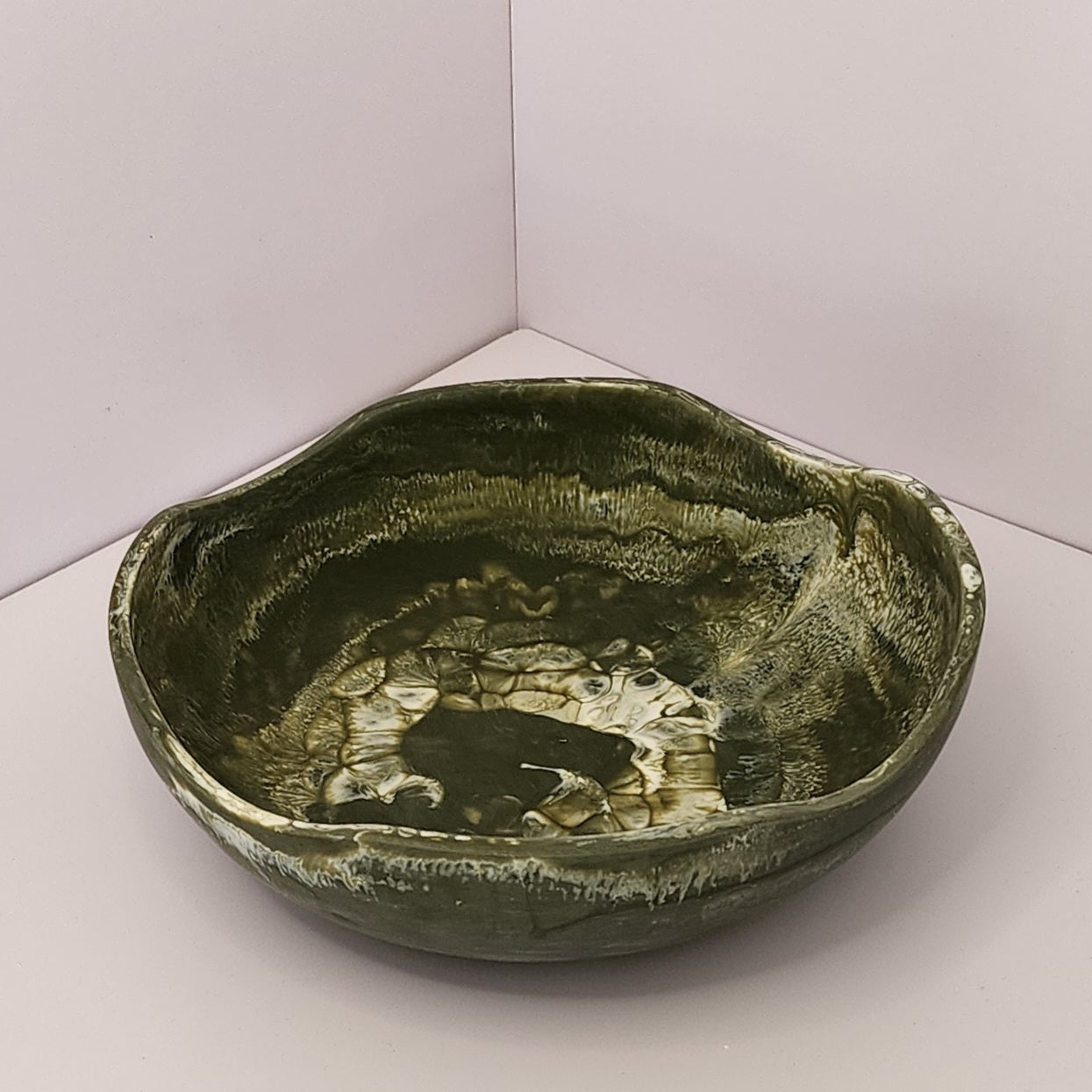 Khaki Marbled Salad Bowl