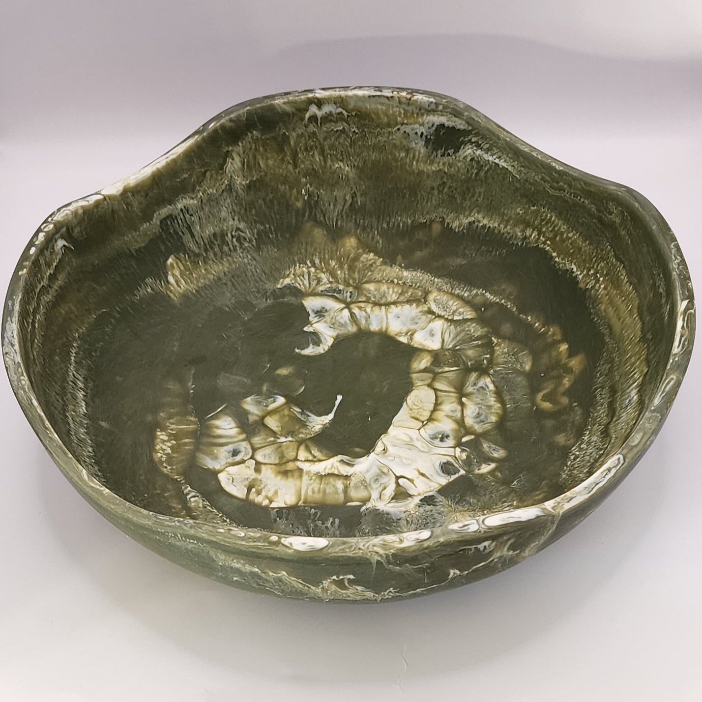Khaki Marbled Salad Bowl