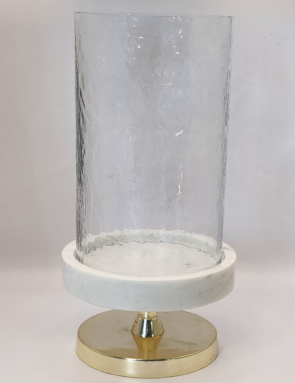 Gold w/Marble Hurricane Candle Holder