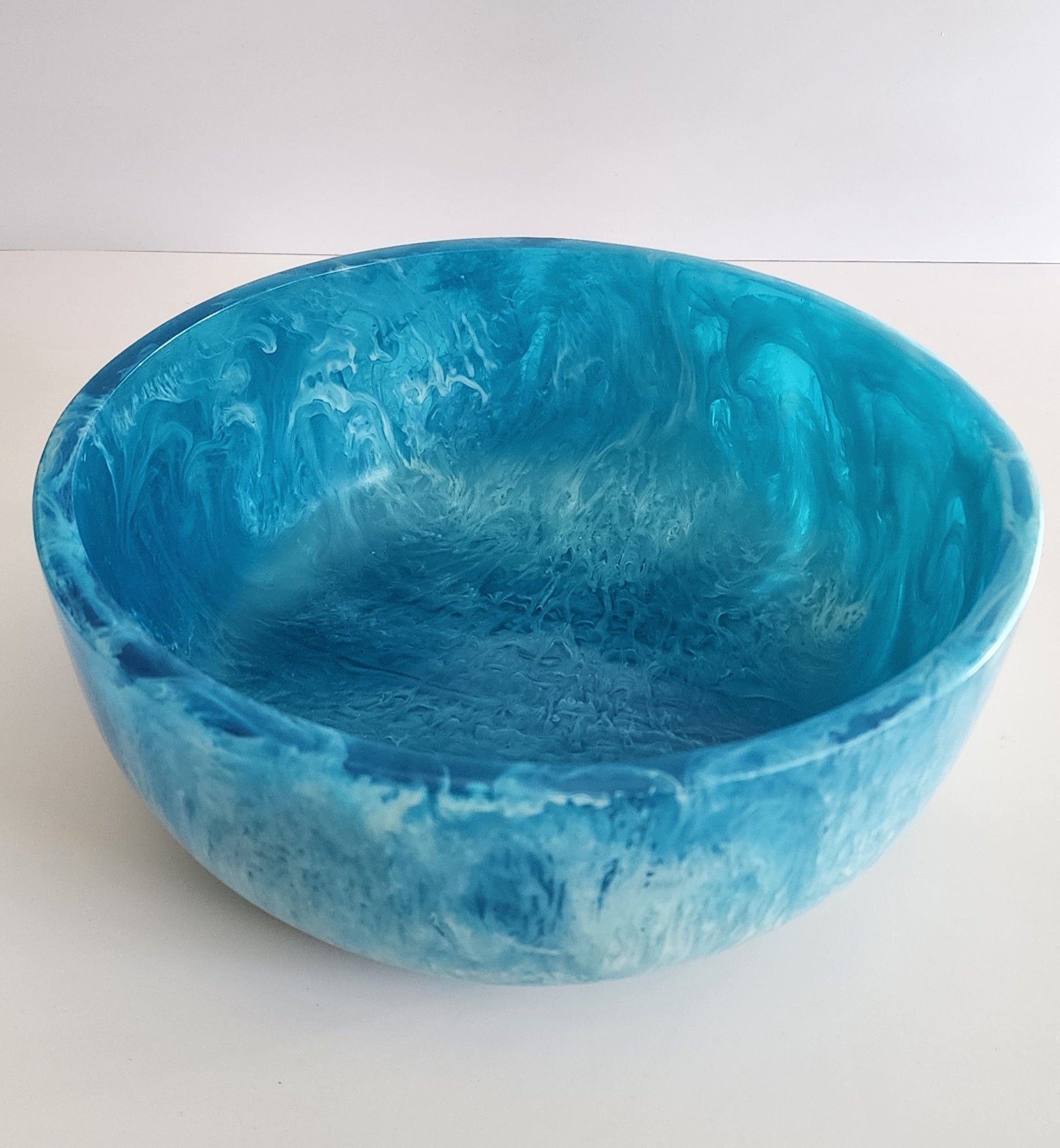 Marbled Blue Salad Bowl 24CM