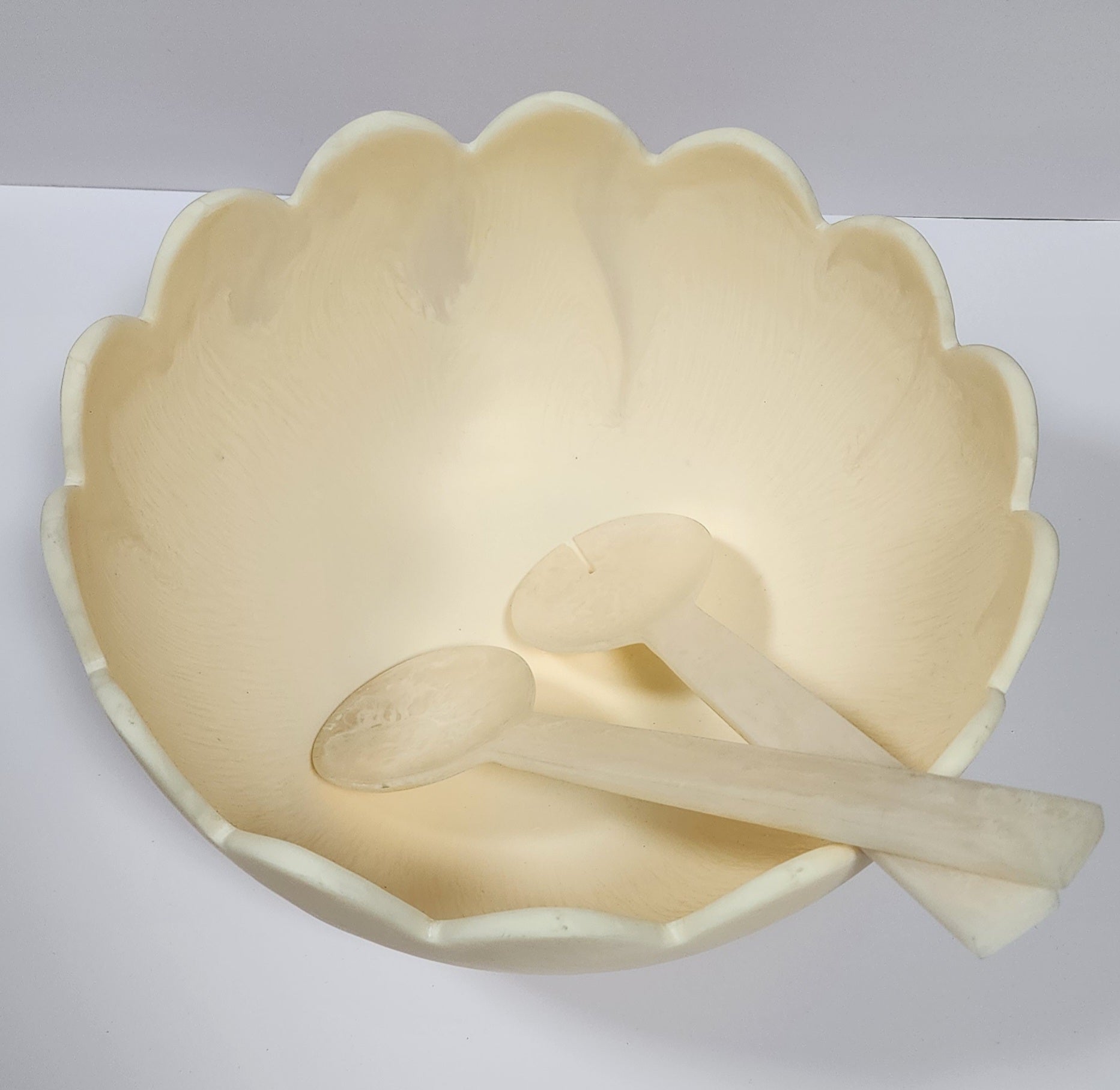Beige Resin Salad Bowl
