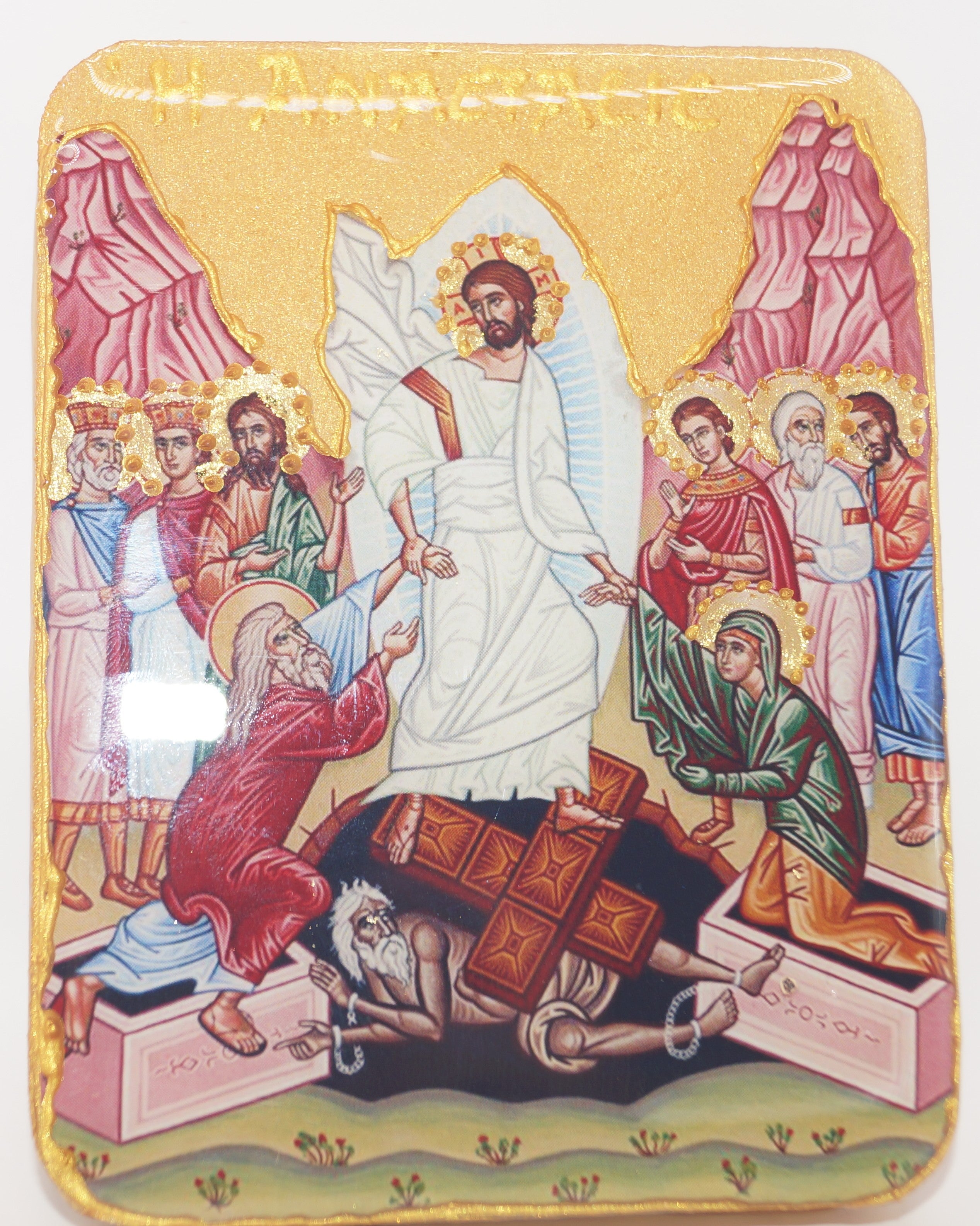 Resurrection of Jesus Christ Wooden Icon (Anastasis)