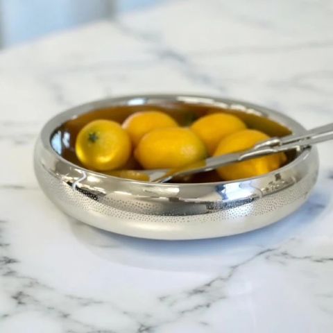 Double Wall Shallow Belly Bowl Dot Etch