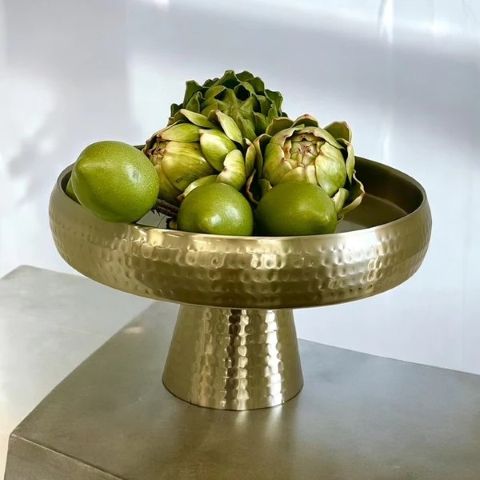 Gold Hammered Cake Stand