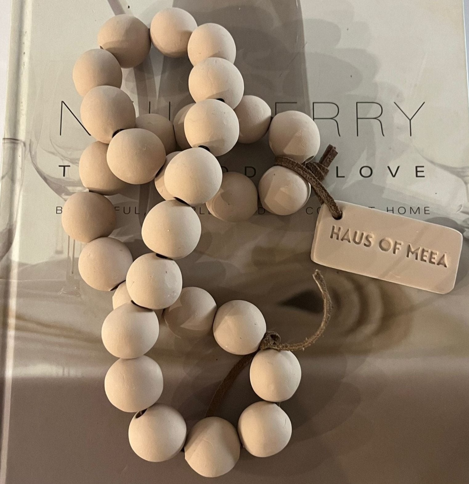Beaded Table Decor Taupe