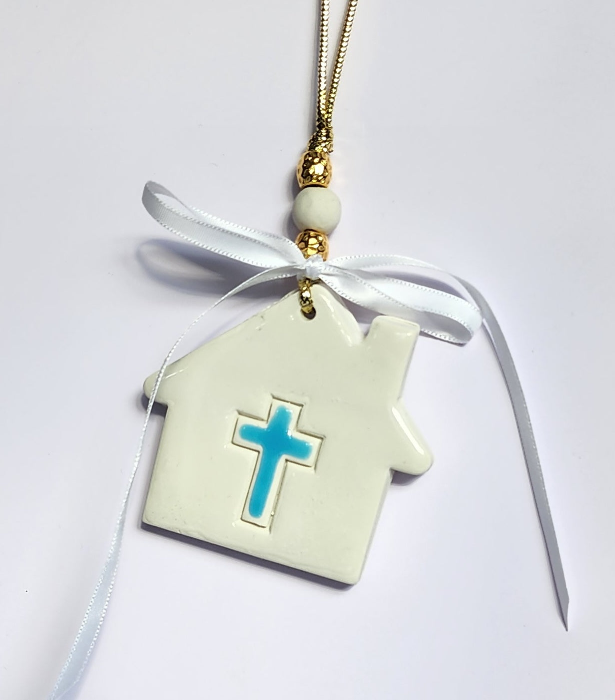 Hanging Decor Home with Blue Cross
