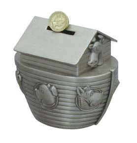 Noah's Ark Pewter Money Bank