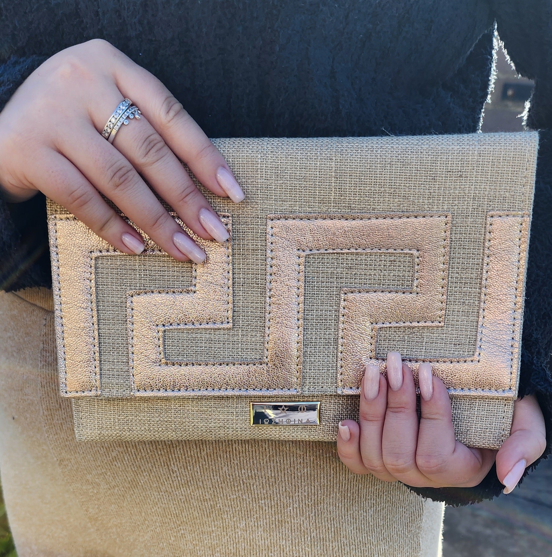 Ikarus Sand Clutch Bag by Iosifina