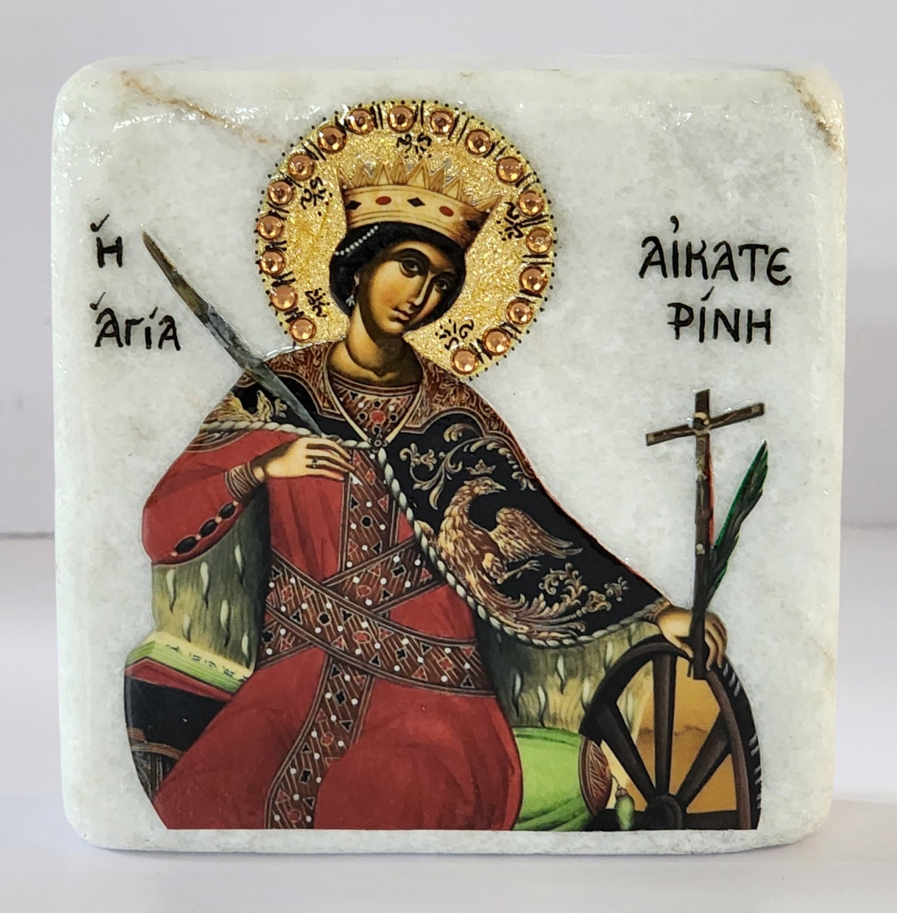 Greek Orthodox Square Marble Icons