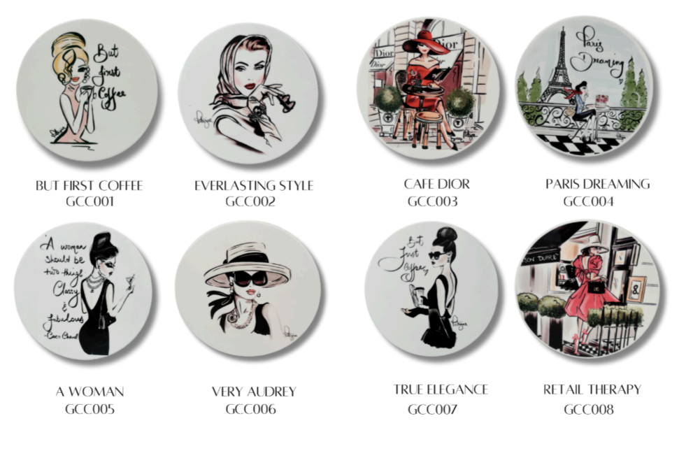 Patrizia Terranova - Set of 4 Glam Ceramic Coasters
