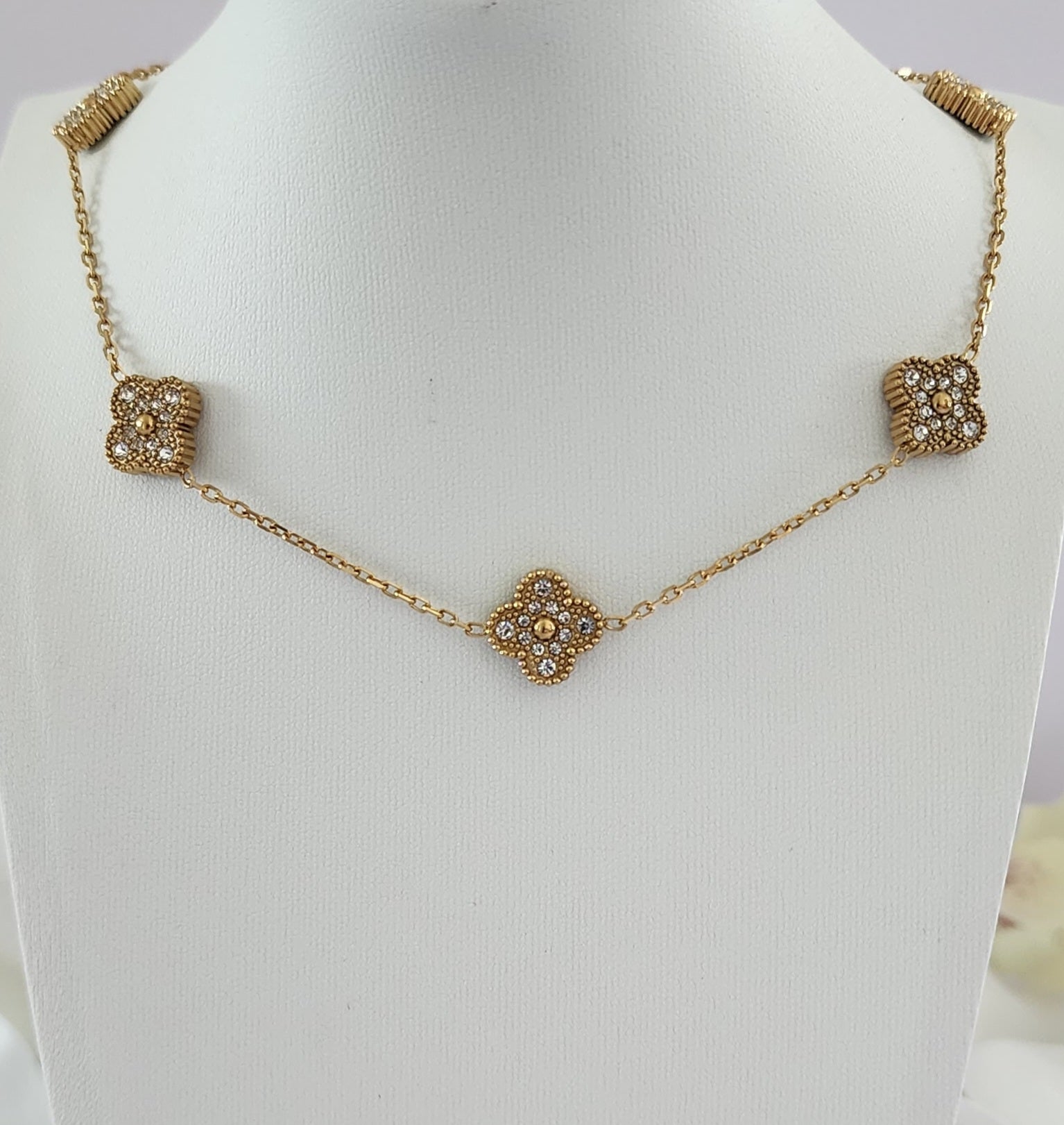 Pathos Jewellery - Karpathos Clover Necklace Gold 5 Clover