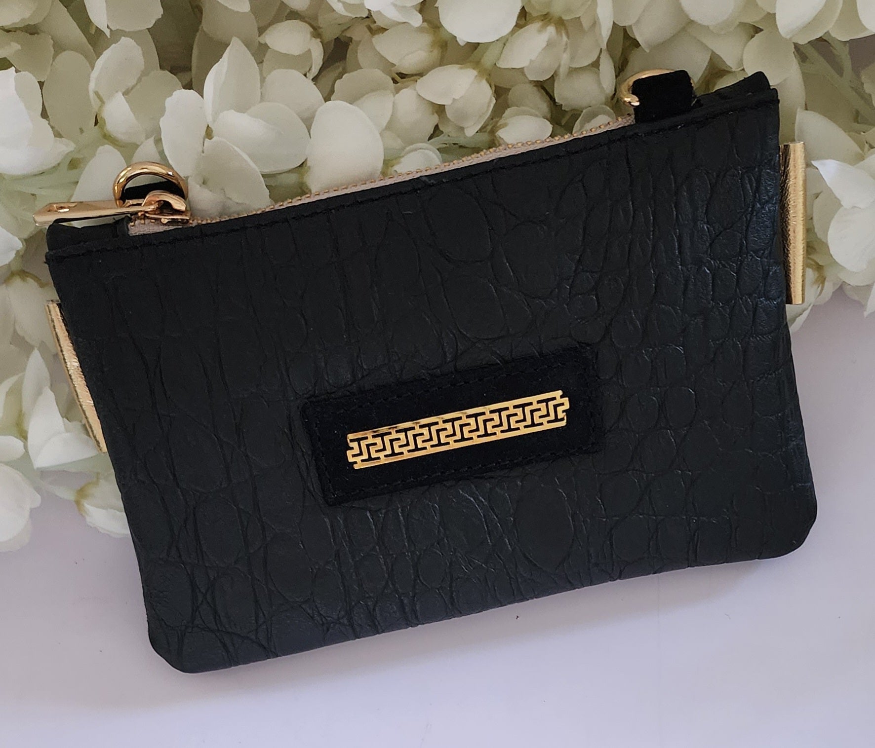 Black Leather Purse - Small or Medium - Handmade in Greece