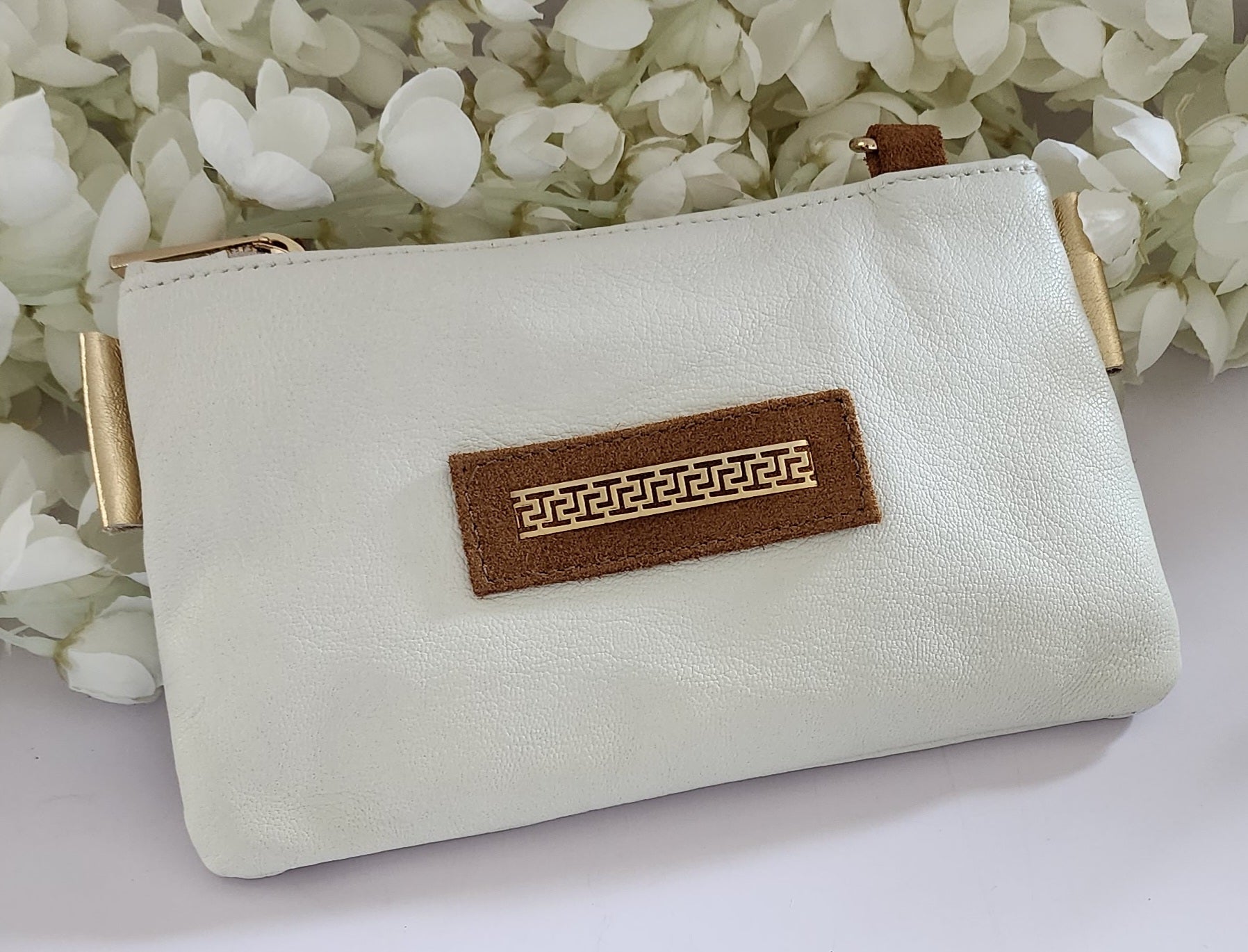 Leather Purse -  White Medium