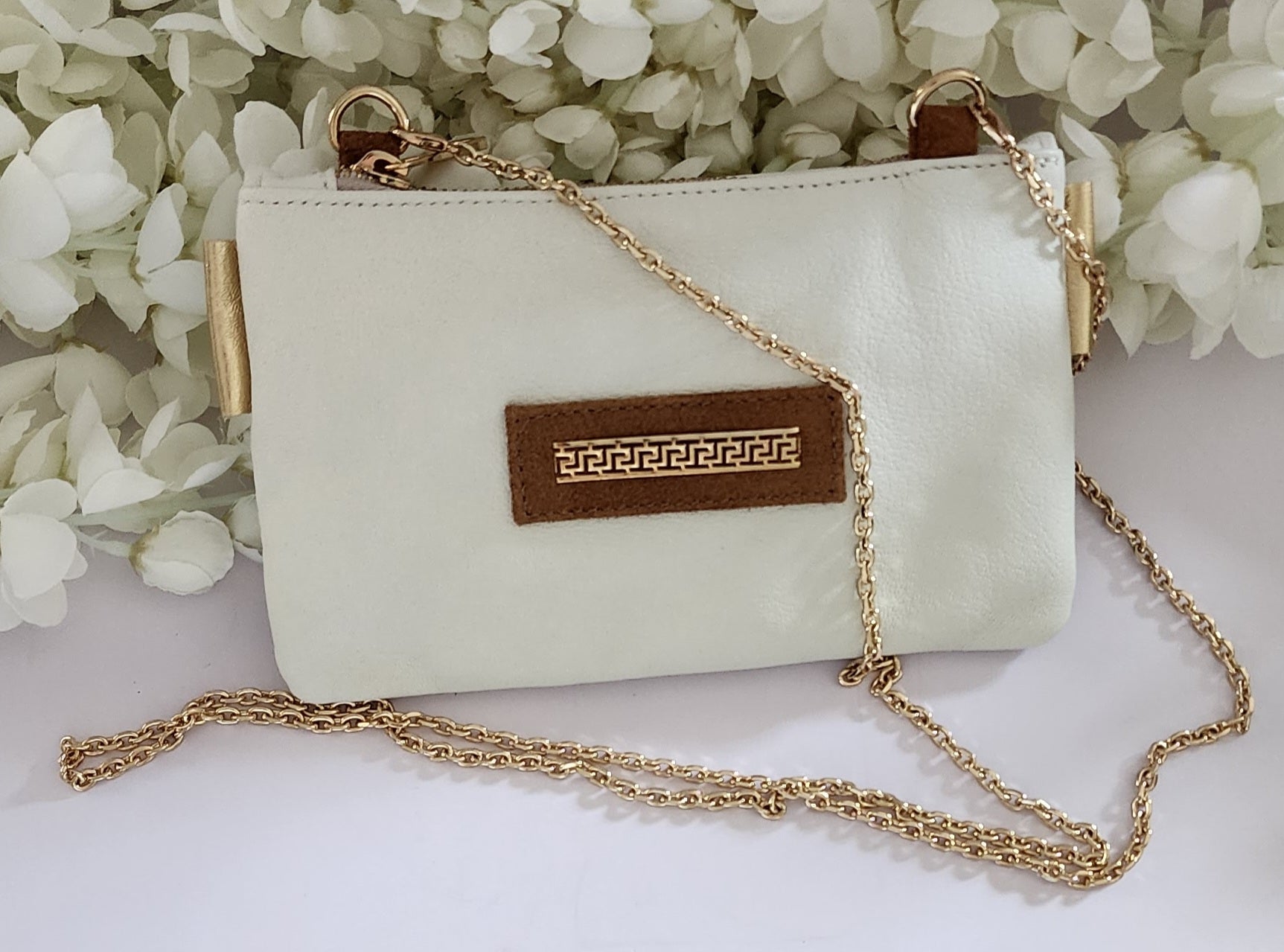 Leather Purse -  White Medium