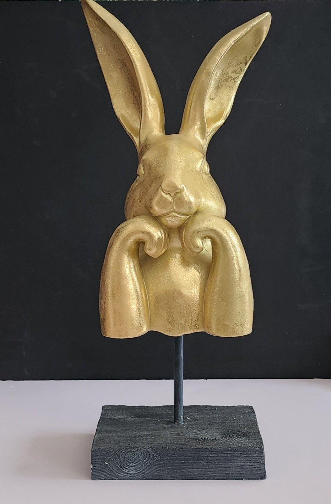 Easter Rabbit on Stand  - Gold (49cm)