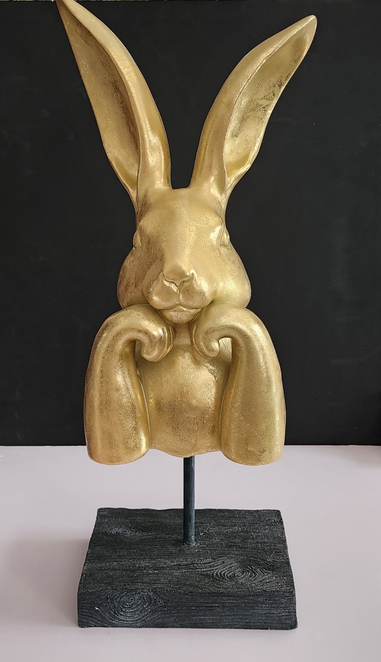 Easter Rabbit on Stand  - Gold (49cm)