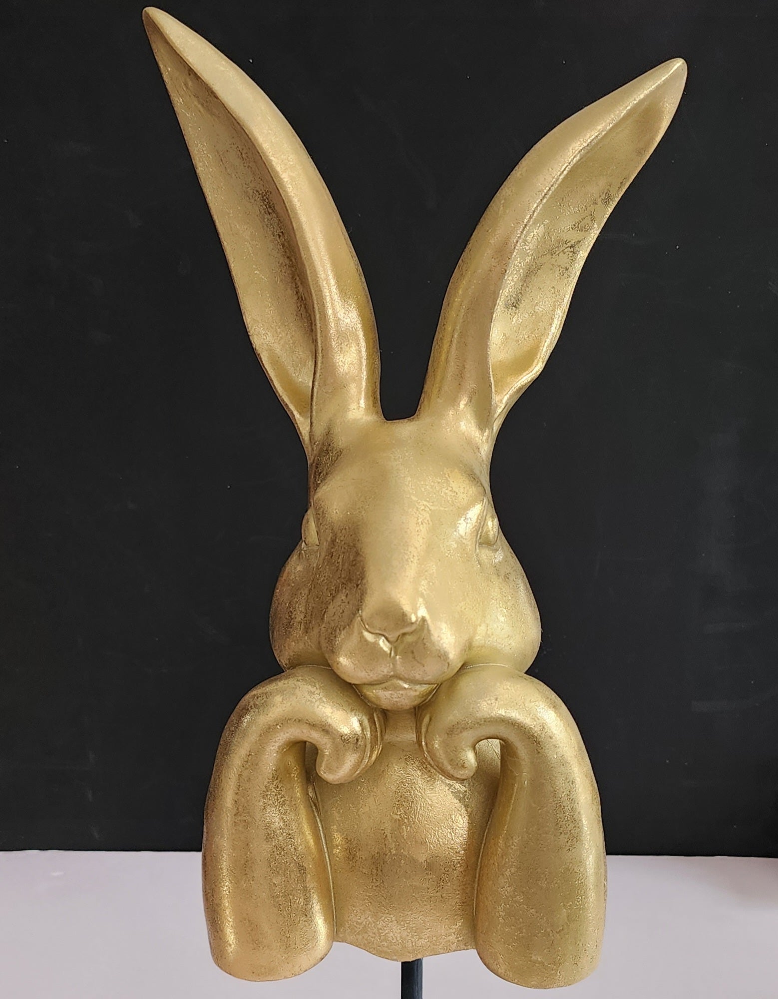 Easter Rabbit on Stand  - Gold (49cm)