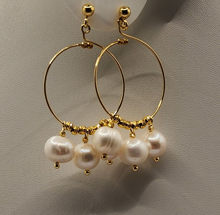 Julia Pearl Hoop Earrings by Iosifina Stars