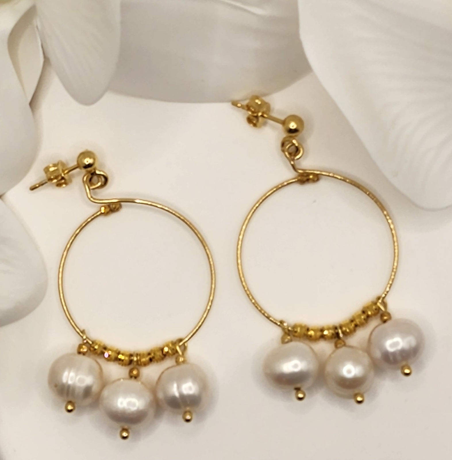 Julia Pearl Hoop Earrings by Iosifina Stars