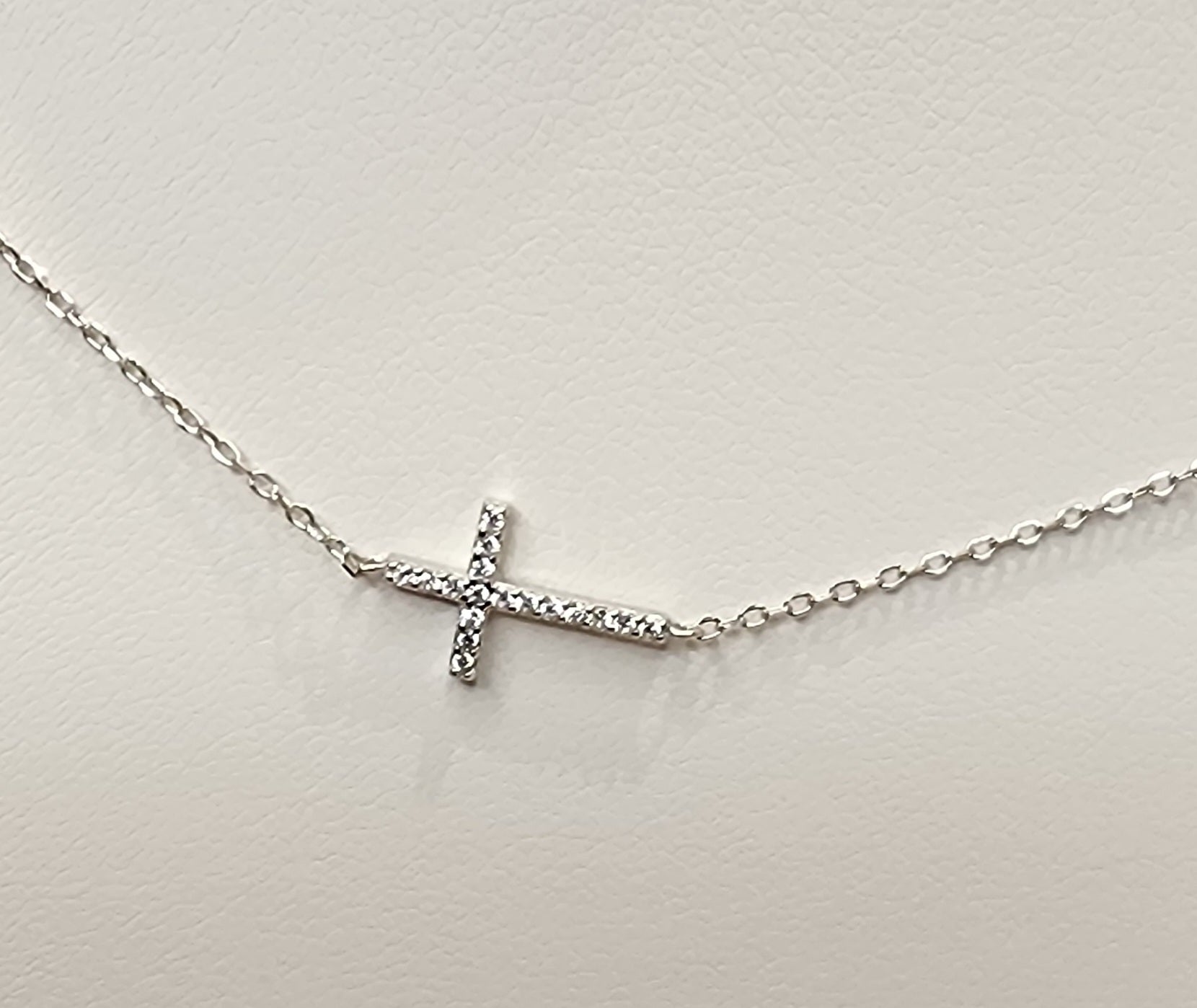 Diamante Cross Necklace - Silver - Destino The Label