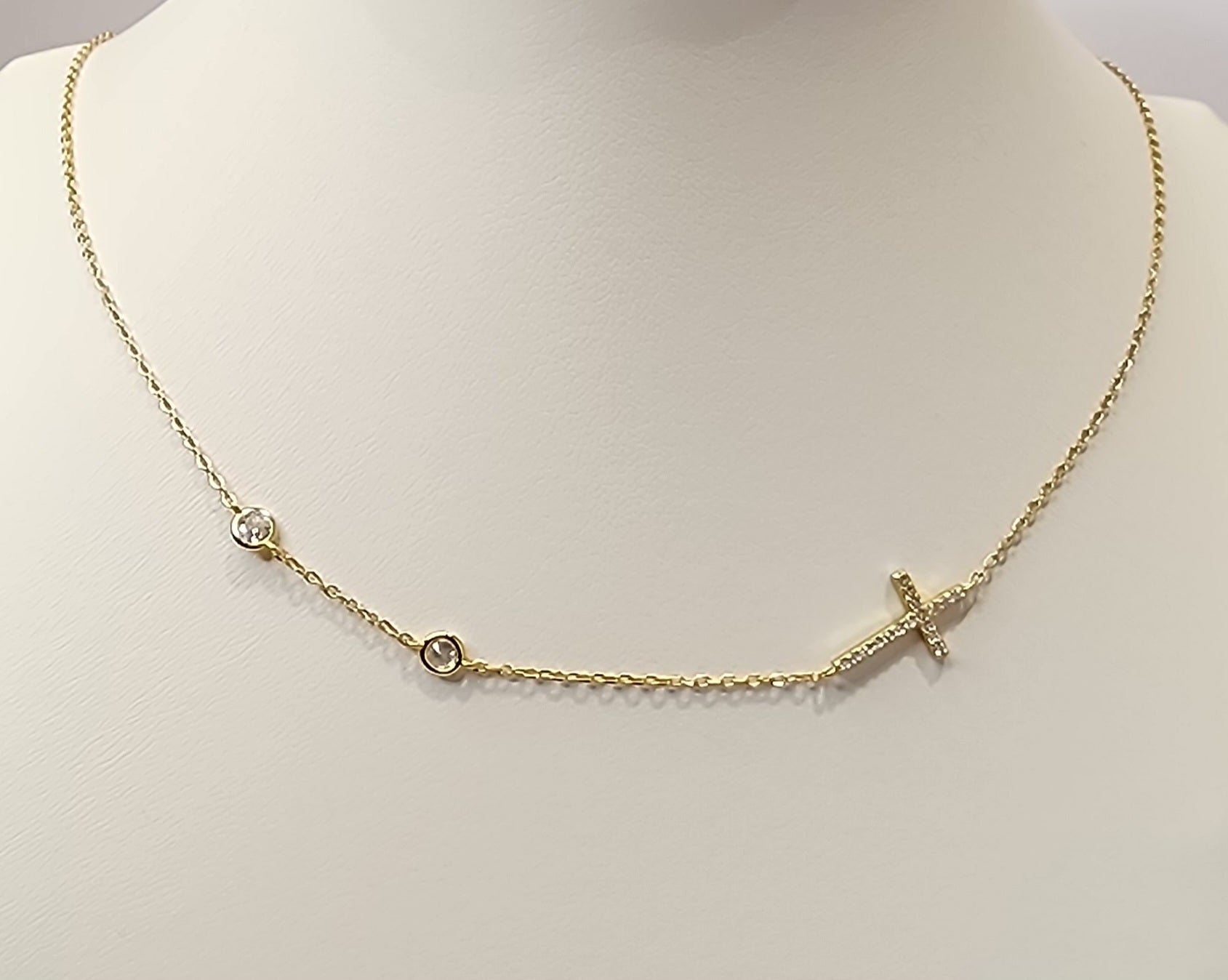 Diamante Cross Necklace - Gold - Destino The Label