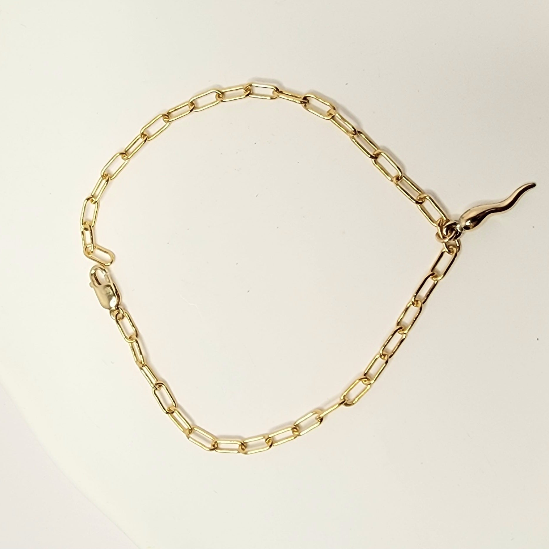 Cornicello Paper Clip Bracelet - Gold - Destino The Label