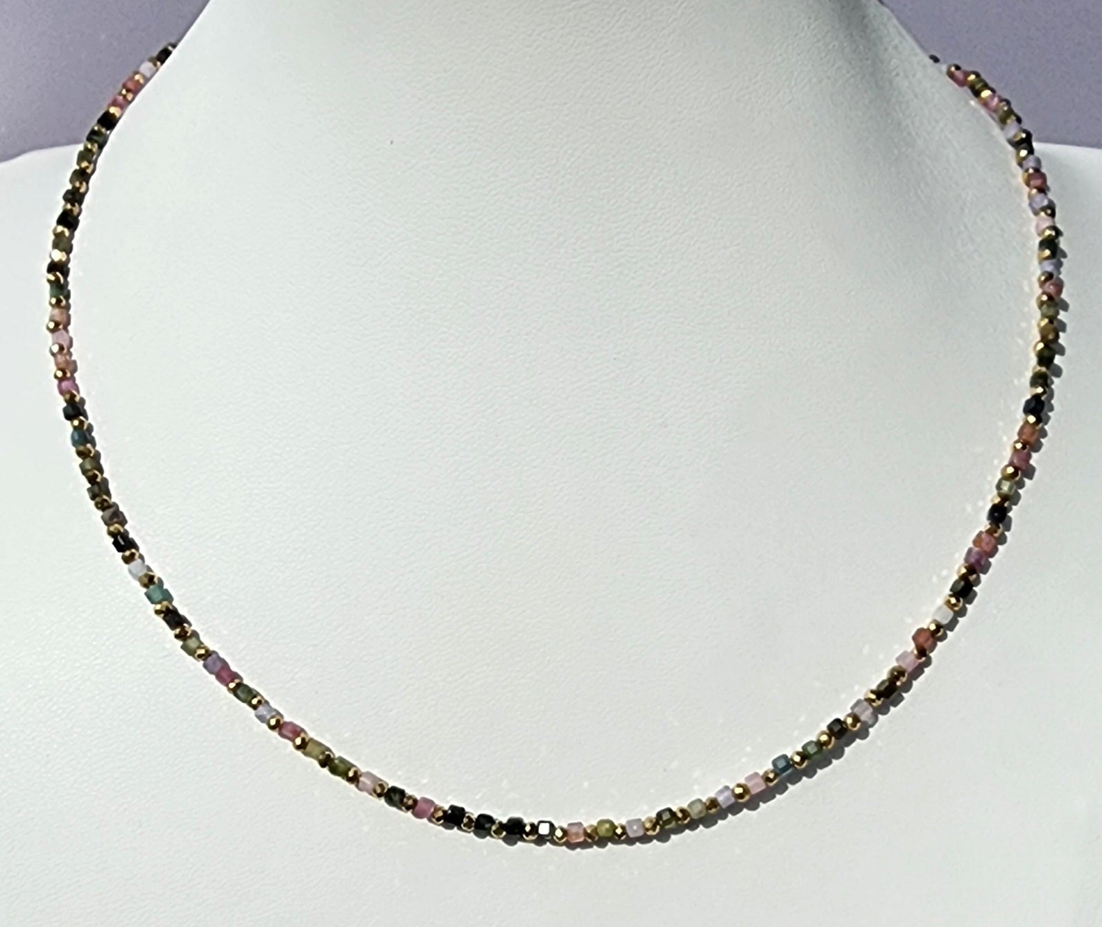 MEEA Tourmaline & Hematite Necklace – Mix Colours/Gold