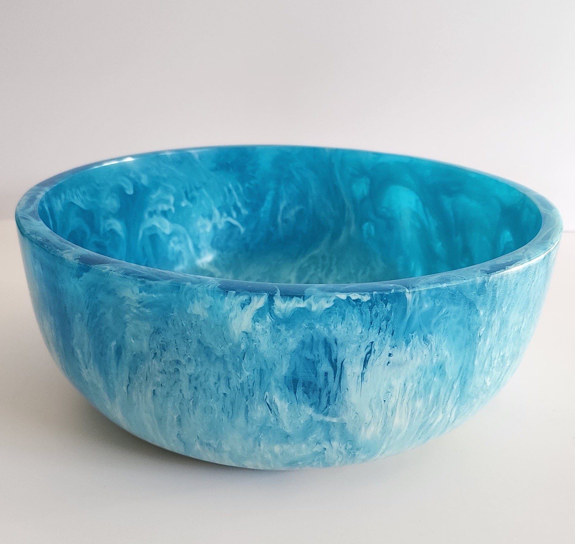 Marbled Blue Salad Bowl 24CM