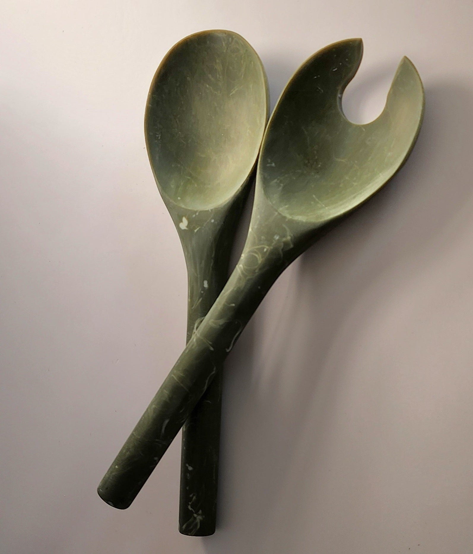 Khaki Marbled Salad Servers