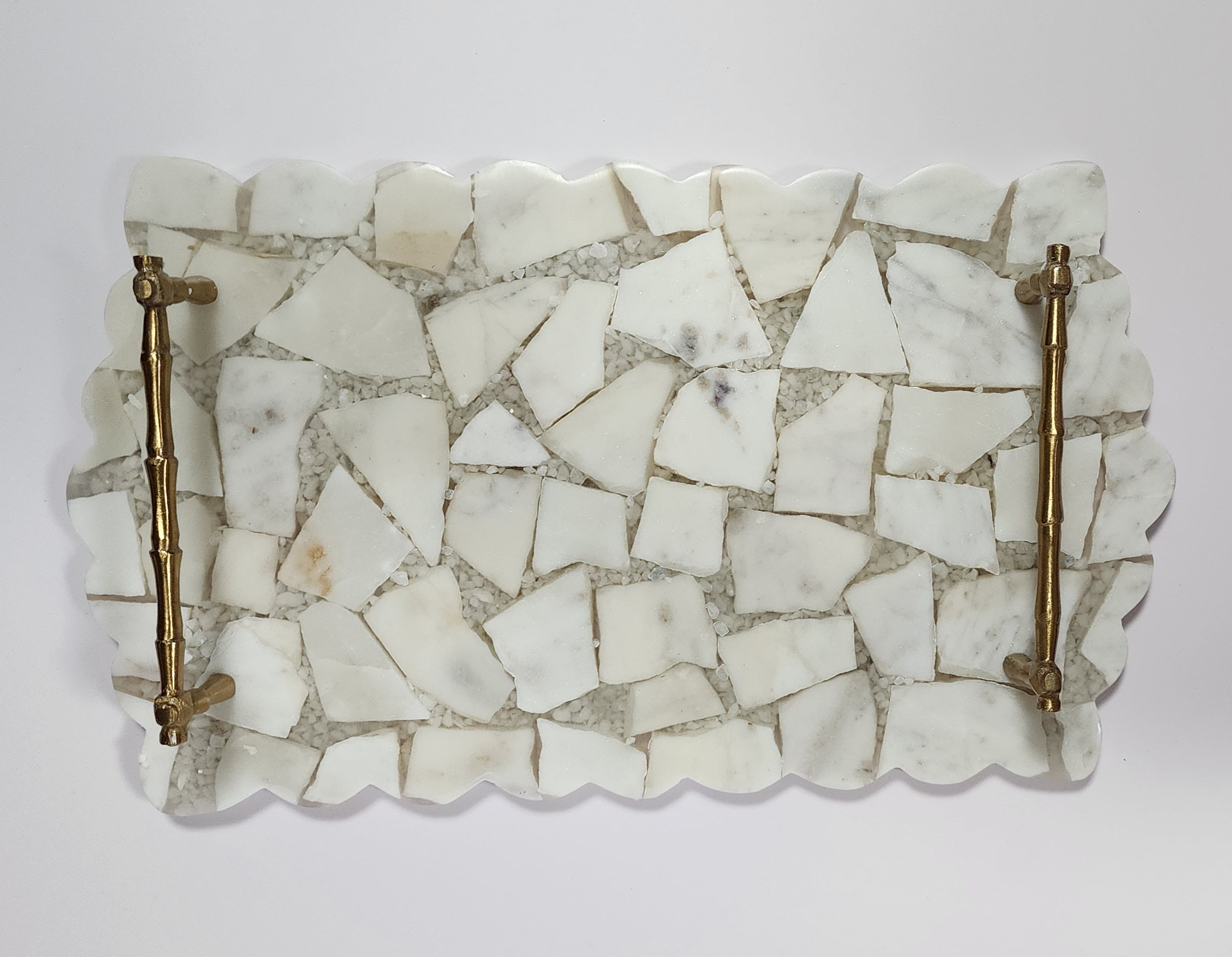 Handmade Marble Mosaic Tray / Cheese Board