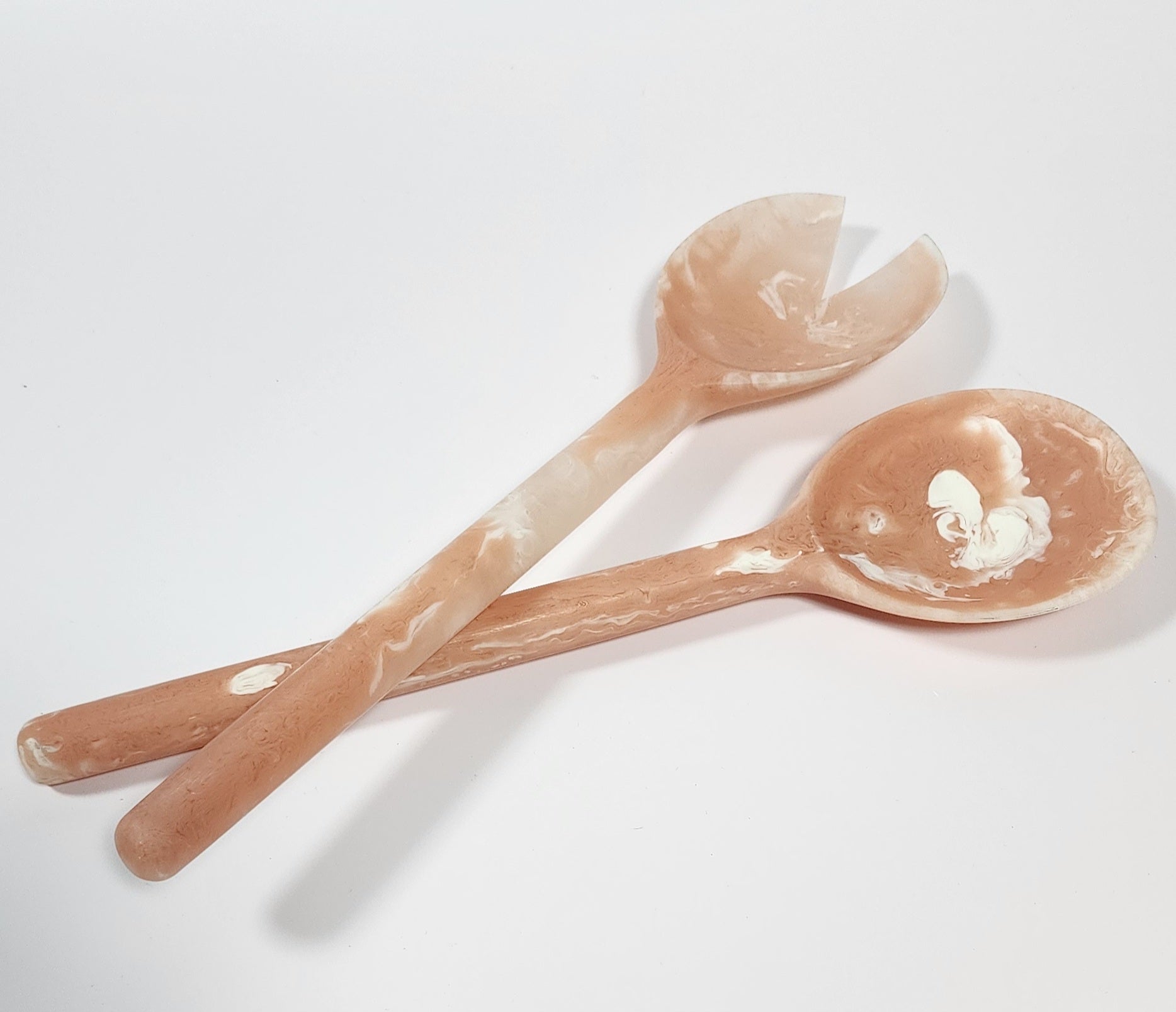 Resin apricot pink Salad Servers