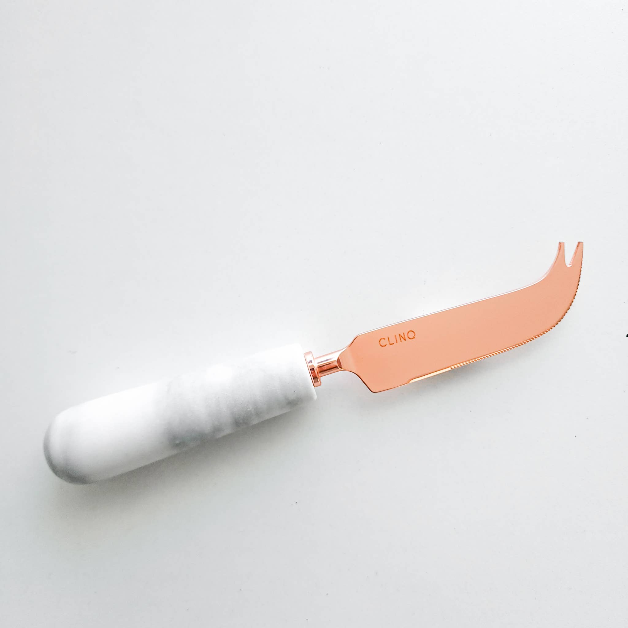 Rose Gold Cheese Knife with Marble Handle