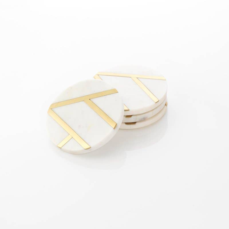 Marble Brass Coasters