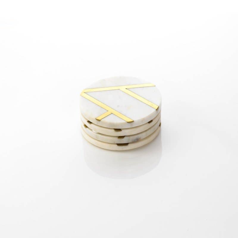 Marble Brass Coasters