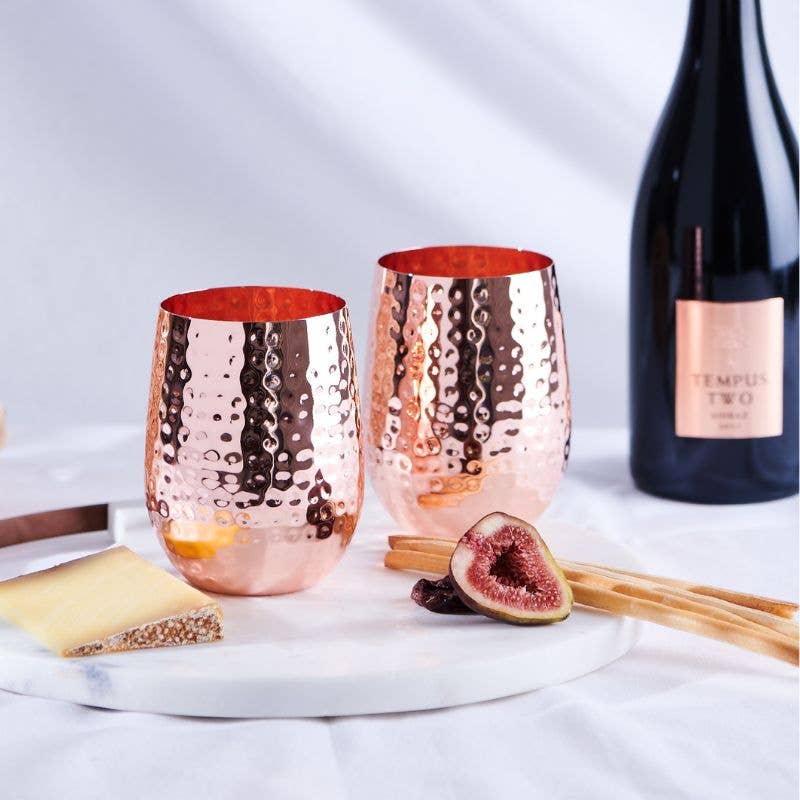 Stemless Copper Glasses (Set of 2)