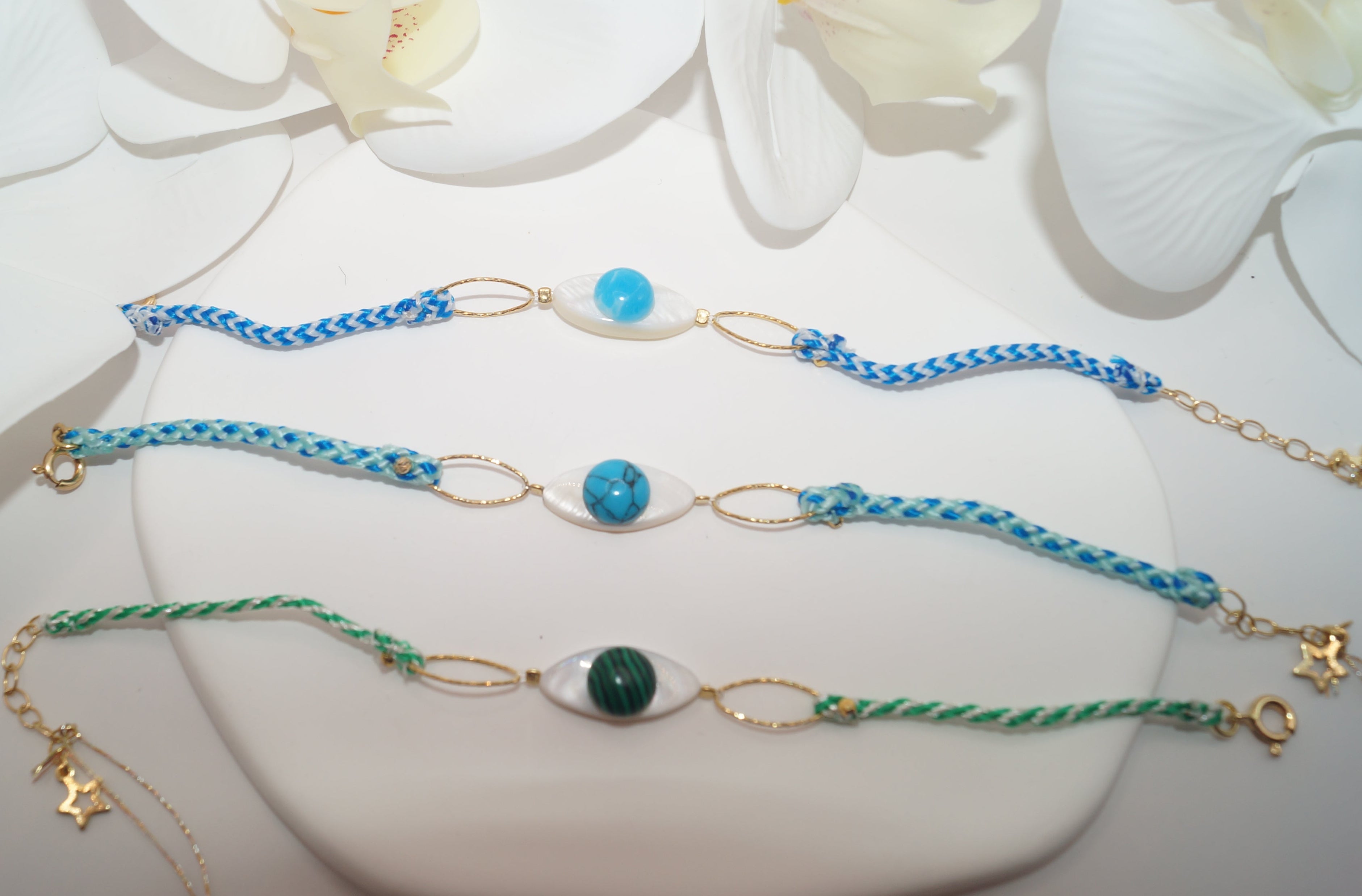 Woven Bracelet with stones by Iosifina Stars