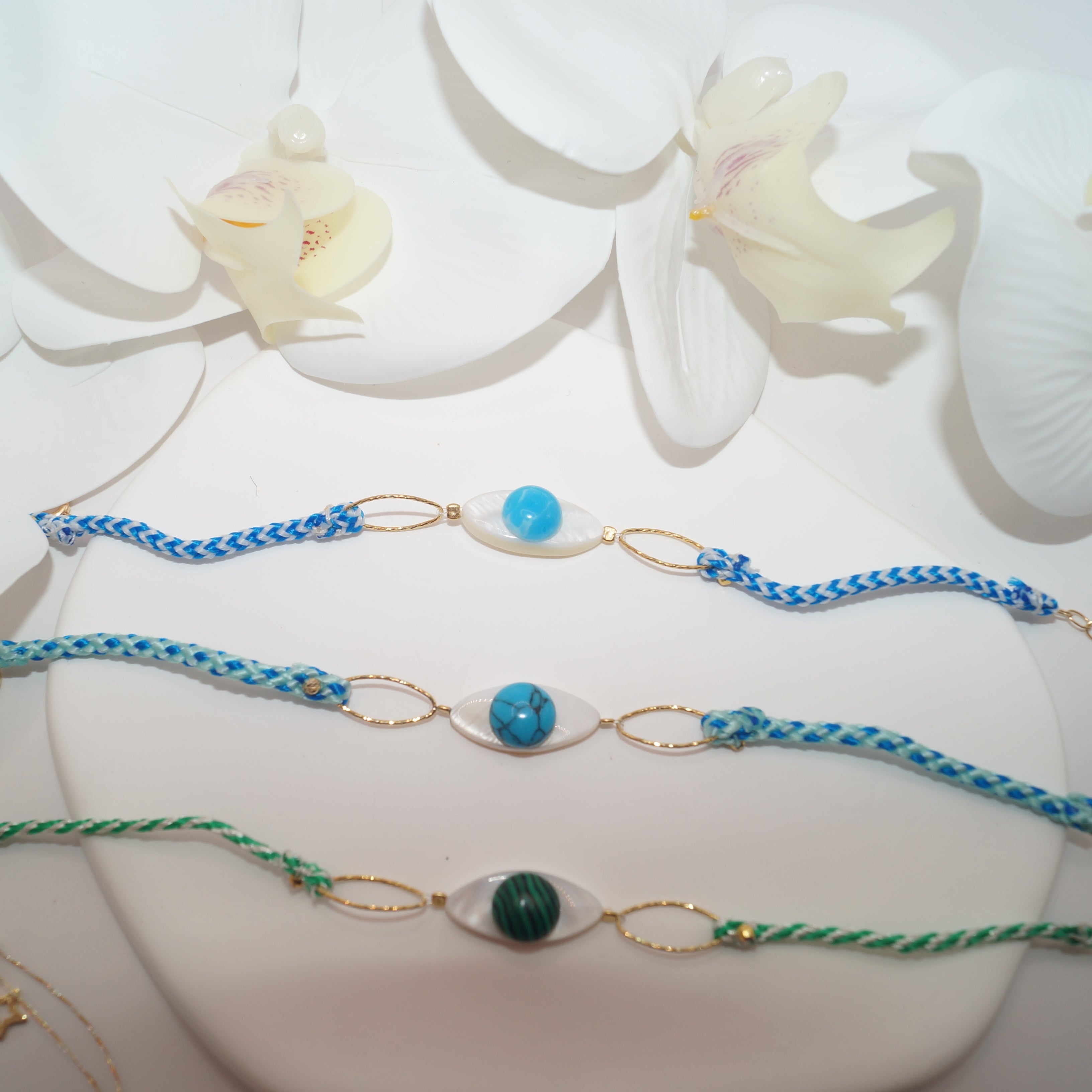 Woven Bracelet with stones by Iosifina Stars